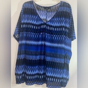 APT.9 Sheer Blouse with navy tank underneath